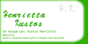 henrietta kustos business card